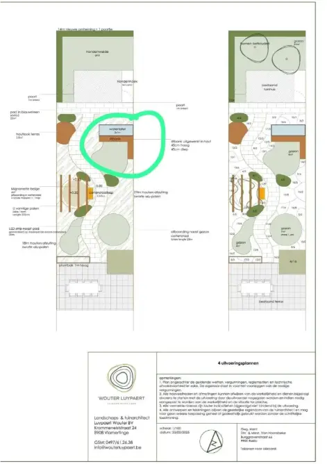 Gedetailleerd technisch tuinplan en materiaalkeuze voor de aanleg van een droomtuin